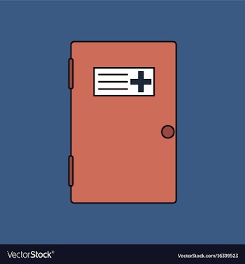 Flat icon design collection doctors door vector image