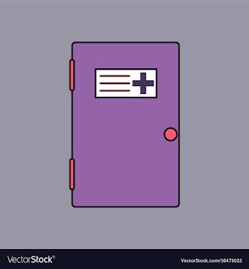 Flat icon design collection doctors door vector image