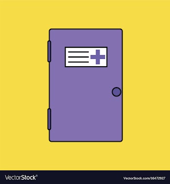 Flat icon design collection doctors door vector image
