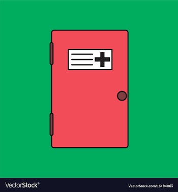 Flat icon design collection doctors door vector image