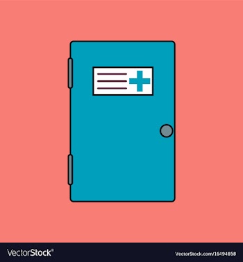 Flat icon design collection doctors door vector image