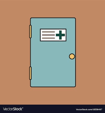 Flat icon design collection doctors door vector image