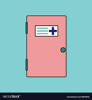 Flat icon design collection doctors door vector image