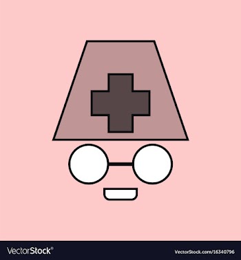Flat icon design collection doctors face vector image