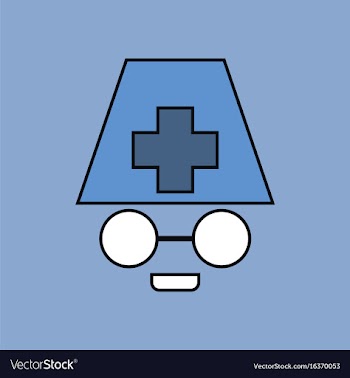 Flat icon design collection doctors face vector image