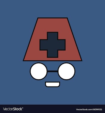Flat icon design collection doctors face vector image