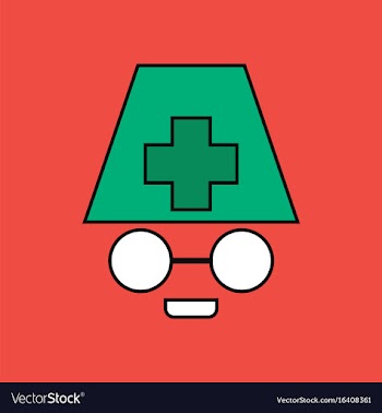 Flat icon design collection doctors face vector image