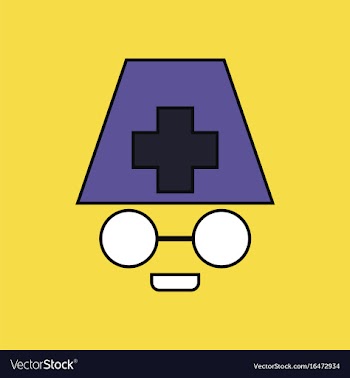 Flat icon design collection doctors face vector image