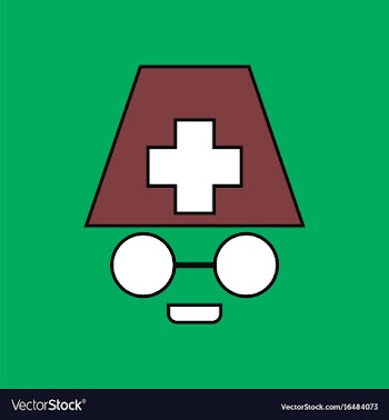 Flat icon design collection doctors face vector image