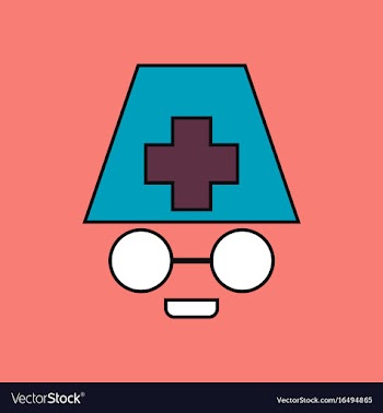 Flat icon design collection doctors face vector image