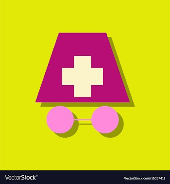 Flat icon design collection doctors face vector image