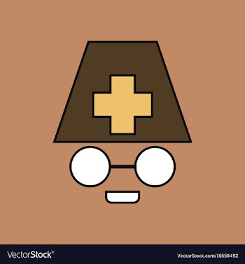 Flat icon design collection doctors face vector image