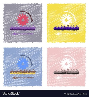 Flat icon design collection during gear in vector image