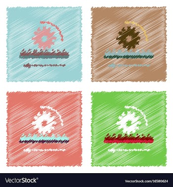 Flat icon design collection during gear in vector image