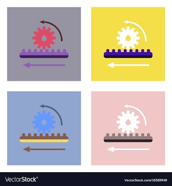 Flat icon design collection during gear vector image