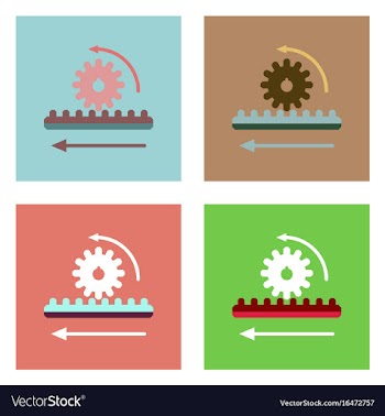 Flat icon design collection during gear vector image
