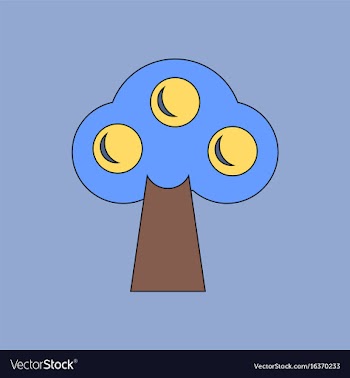 Flat icon design collection ecological tree vector image
