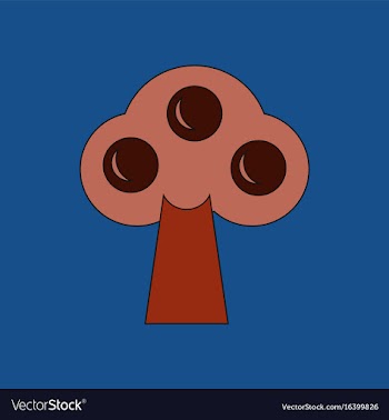 Flat icon design collection ecological tree vector image