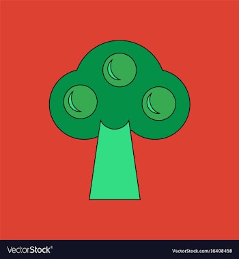 Flat icon design collection ecological tree vector image