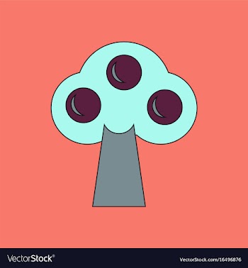 Flat icon design collection ecological tree vector image
