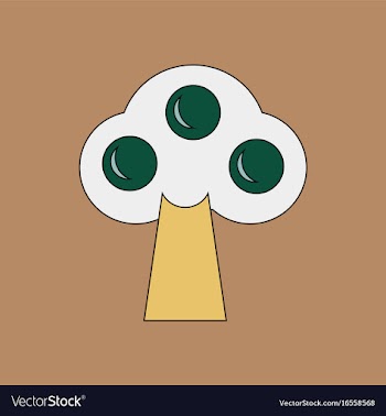 Flat icon design collection ecological tree vector image