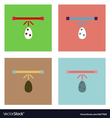 Flat icon design collection effect on egg vector image