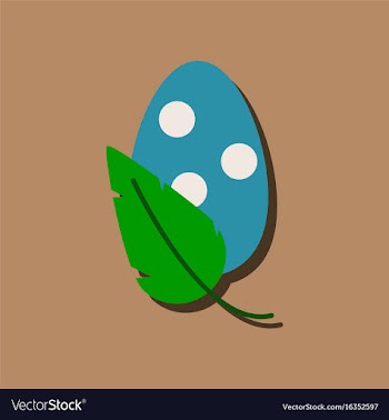 Flat icon design collection egg and leaf in vector image