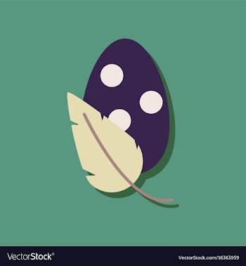 Flat icon design collection egg and leaf in vector image