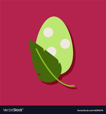 Flat icon design collection egg and leaf in vector image