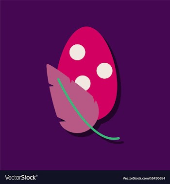 Flat icon design collection egg and leaf in vector image