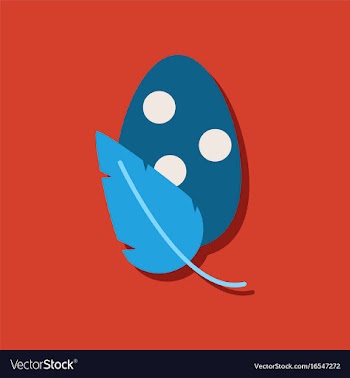 Flat icon design collection egg and leaf in vector image