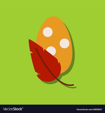 Flat icon design collection egg and leaf in vector image