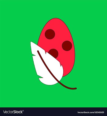 Flat icon design collection egg and leaf vector image
