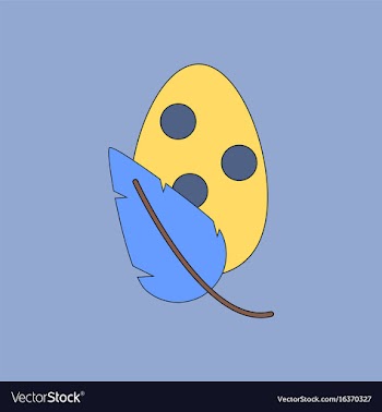Flat icon design collection egg and leaf vector image