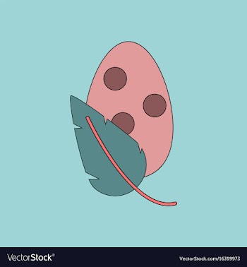 Flat icon design collection egg and leaf vector image