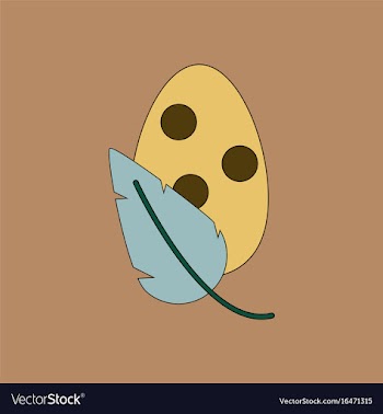 Flat icon design collection egg and leaf vector image