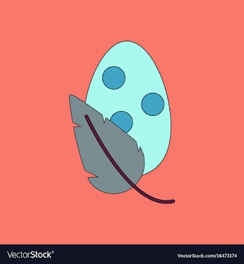 Flat icon design collection egg and leaf vector image