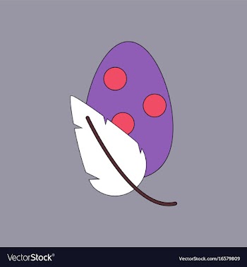 Flat icon design collection egg and leaf vector image