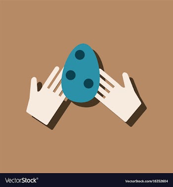 Flat icon design collection egg in hands in vector image