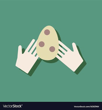 Flat icon design collection egg in hands in vector image