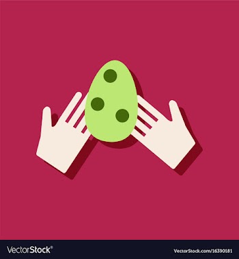 Flat icon design collection egg in hands in vector image