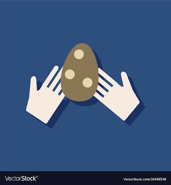 Flat icon design collection egg in hands in vector image