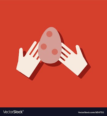 Flat icon design collection egg in hands in vector image