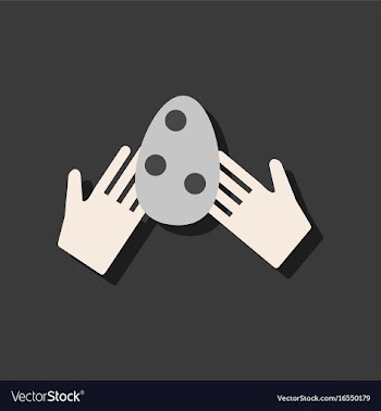 Flat icon design collection egg in hands in vector image