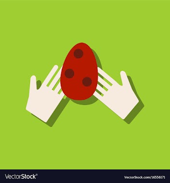 Flat icon design collection egg in hands in vector image