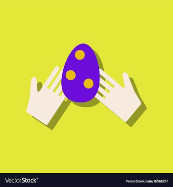 Flat icon design collection egg in hands in vector image