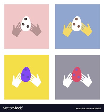Flat icon design collection egg in hands vector image