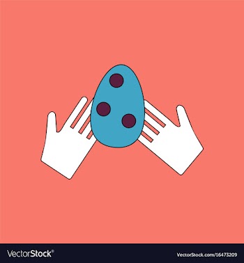 Flat icon design collection egg in hands vector image