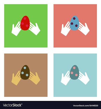 Flat icon design collection egg in hands vector image