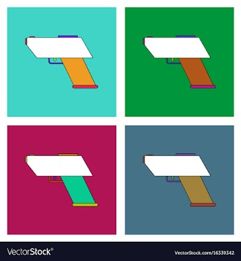 Flat icon design collection electric gun vector image